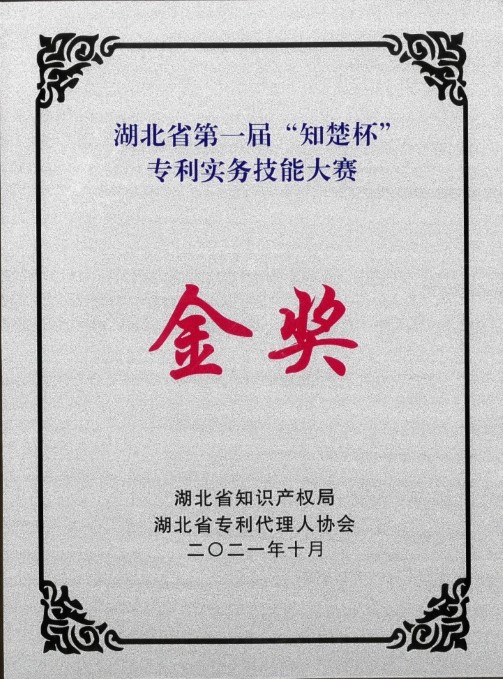 知楚杯專(zhuān)利實(shí)務(wù)技能大賽金獎